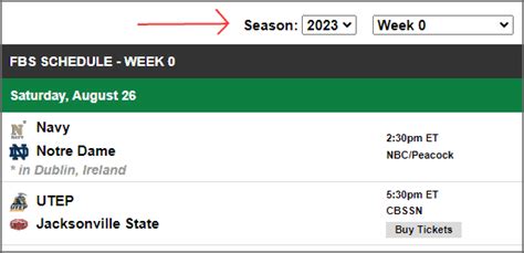 fbs schedules